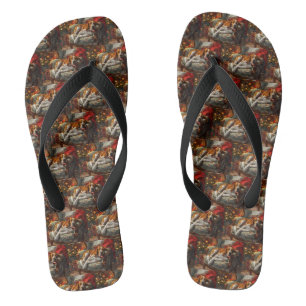 American English Foxhound Dog Weihnachtsfest Flip Flops