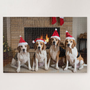 American English Foxhound Fireplace Weihnachten
