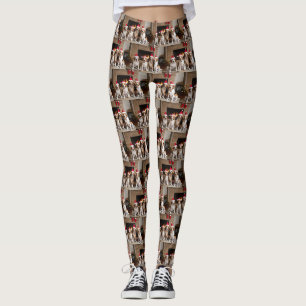 American English Foxhound Fireplace Weihnachten Leggings