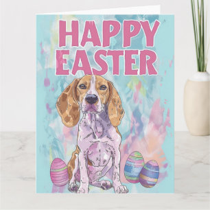 American English Foxhound Frohe Ostern Karte