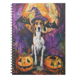 American English Foxhound Halloween Pumpkin Notizblock