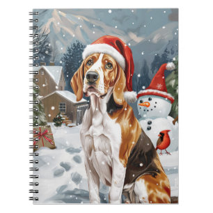 American English Foxhound Hund Winter Weihnachtsfr Notizblock