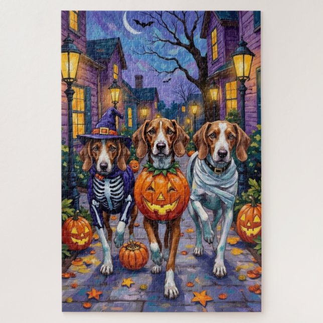 American English Foxhound in Halloween Costumes (Vertikal)