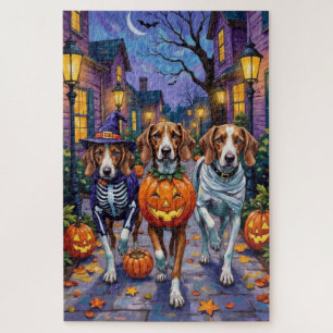 American English Foxhound in Halloween-Kostümen