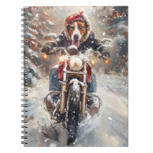 American English Foxhound Riding Bike Weihnachten Notizblock