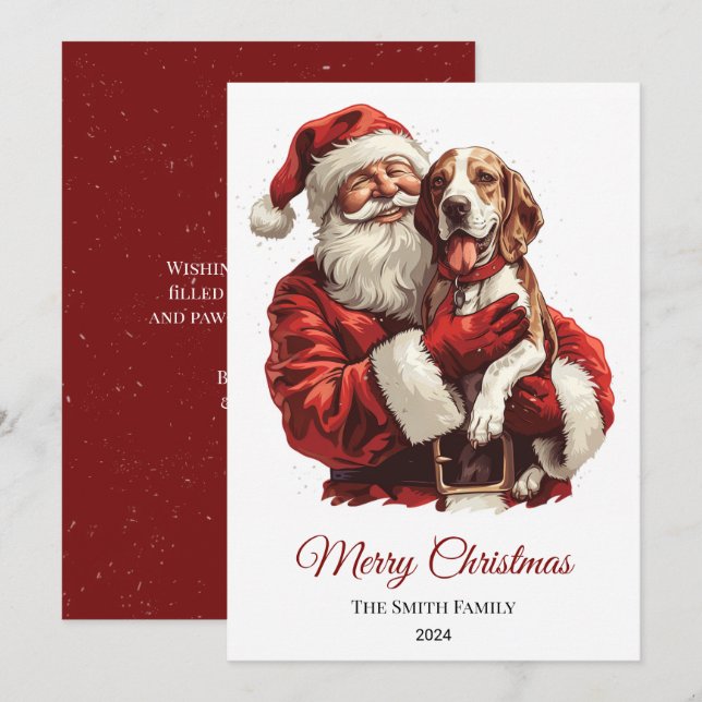 American English Foxhound Santa Claus Weihnachten (Vorne/Hinten)