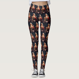 American English Foxhound Santa Claus Weihnachten Leggings