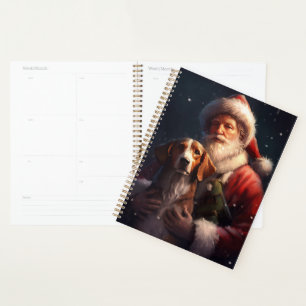 American English Foxhound Santa Claus Weihnachten Planer