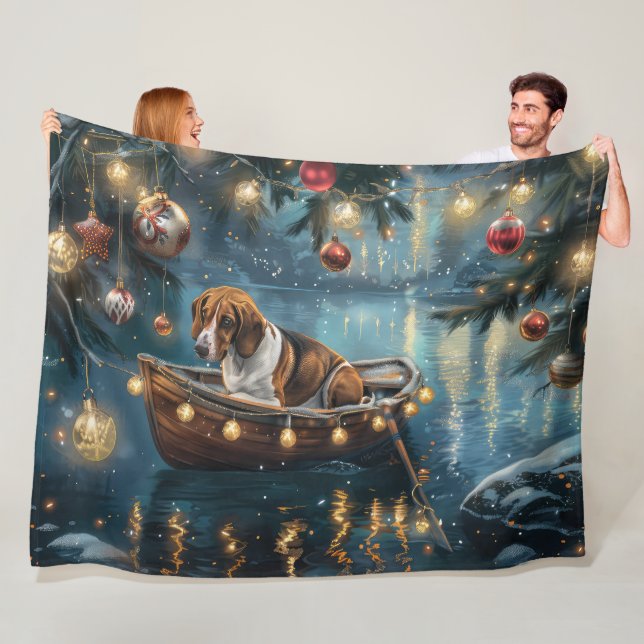 American English Foxhound Weihnachtsfest Reise Fleecedecke (Beispiel)