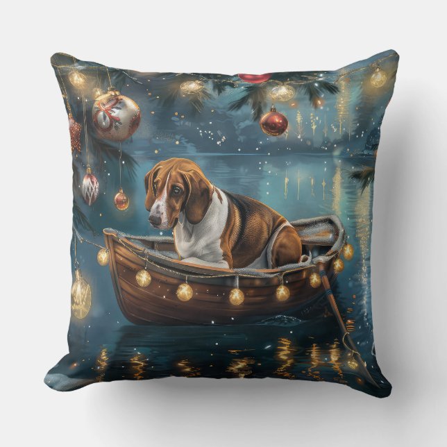 American English Foxhound Weihnachtsfest Reise Kissen (Vorderseite)