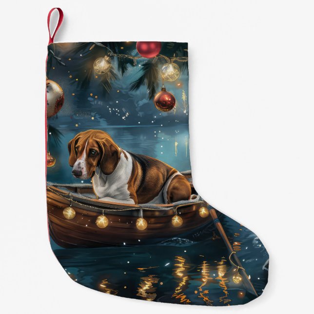 American English Foxhound Weihnachtsfest Reise Kleiner Weihnachtsstrumpf (Vorderseite)