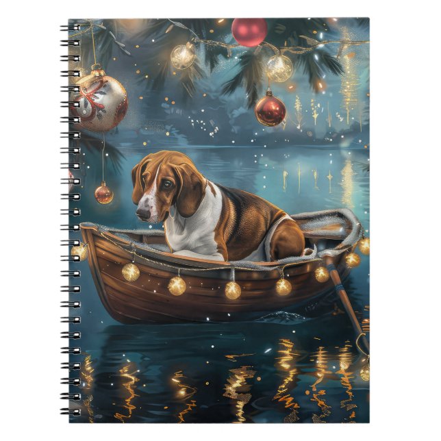 American English Foxhound Weihnachtsfest Reise Notizblock (Vorderseite)