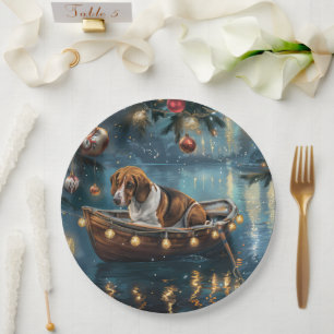 American English Foxhound Weihnachtsfest Reise Pappteller