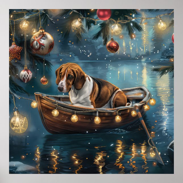 American English Foxhound Weihnachtsfest Reise Poster (Vorne)