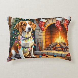American English Foxhound Weihnachtslichter Dekokissen