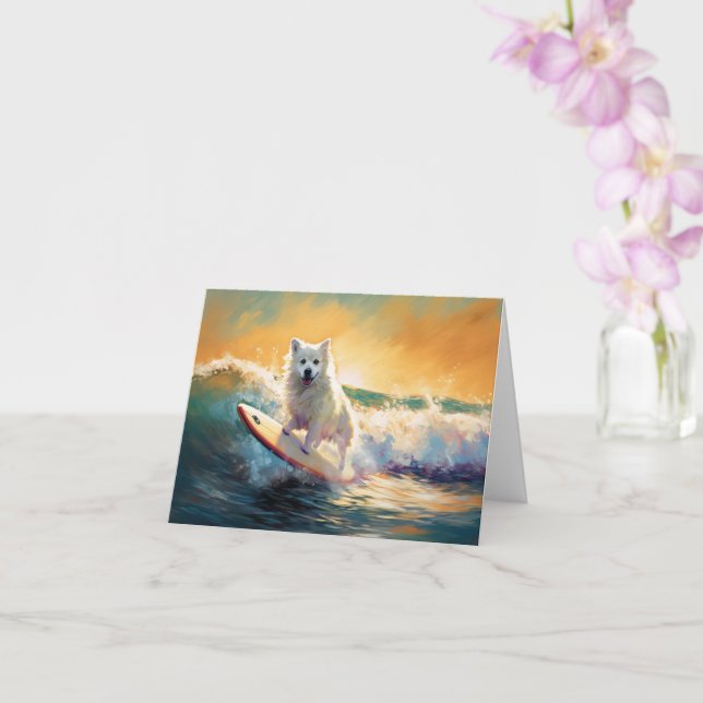 American Eskimo Beach Surfmalerei Karte (Orchidee)