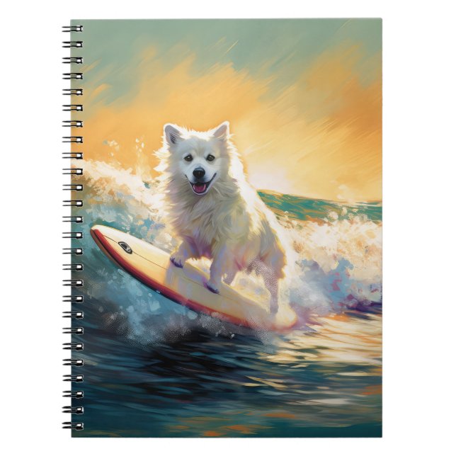American Eskimo Beach Surfmalerei Notizblock (Vorderseite)