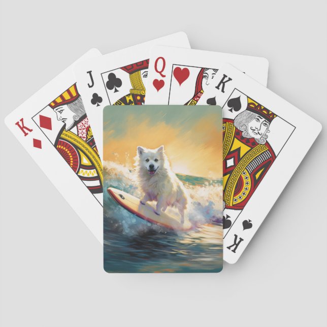 American Eskimo Beach Surfmalerei Spielkarten (Rückseite)