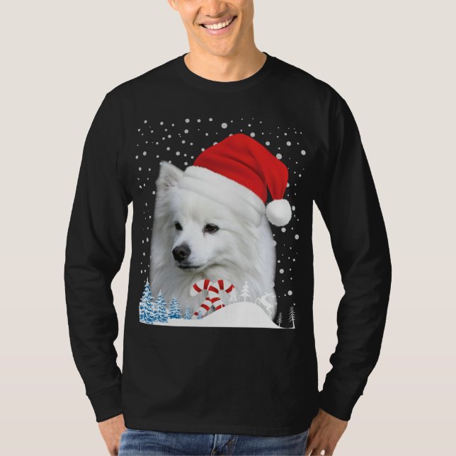American Eskimo Chien laide Sweat de Noël Père Noë (Devant)