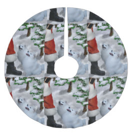 American Eskimo Christmas Polyester Weihnachtsbaumdecke