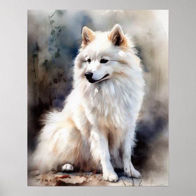 American Eskimo Dog Art Poster (Devant)