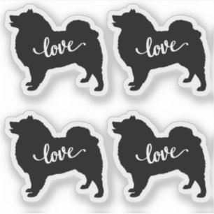 American Eskimo Dog Breed Liebe x4 Vinyl Aufkleber