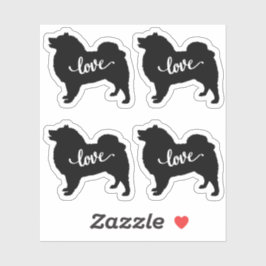 American Eskimo Dog Breed Liebe x4 Vinyl Aufkleber