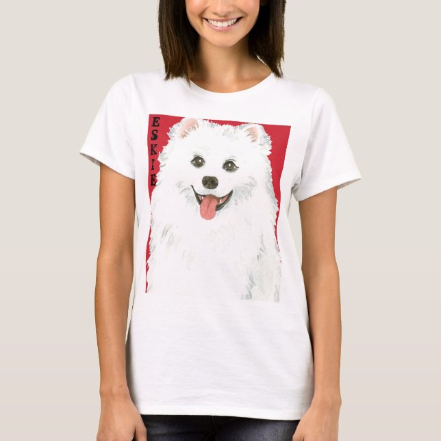 American Eskimo Dog Color Block T-Shirt (Vorderseite)