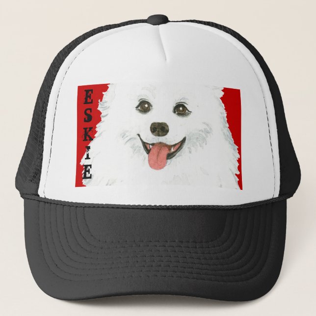 American Eskimo Dog Color Block Truckerkappe (Vorderseite)