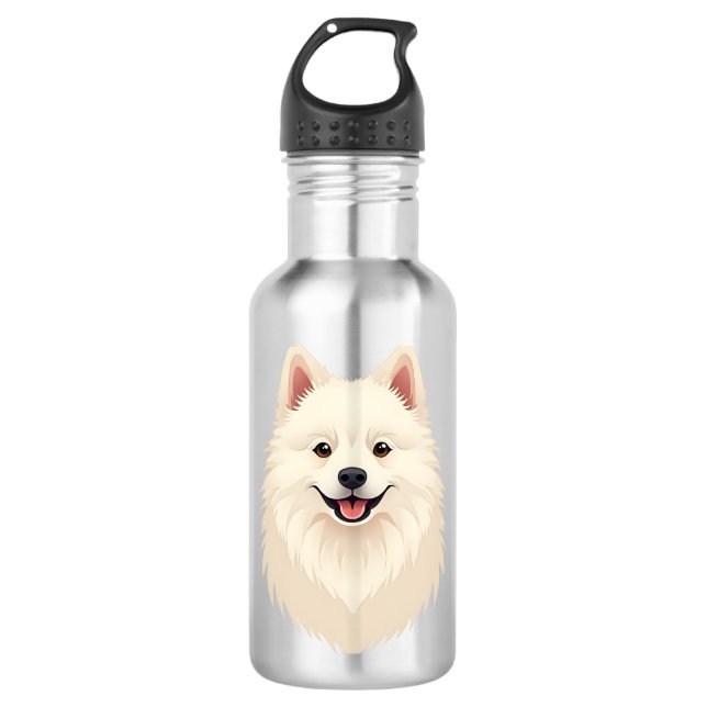 American Eskimo Dog Edelstahlflasche (Vorderseite)