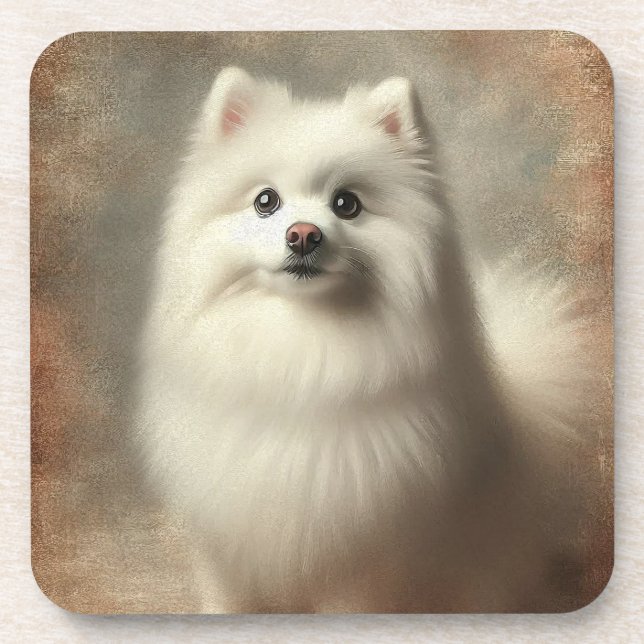 American Eskimo Dog Getränkeuntersetzer (Vorderseite)