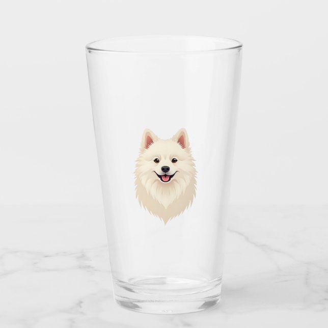 American Eskimo Dog Glas (Vorderseite)