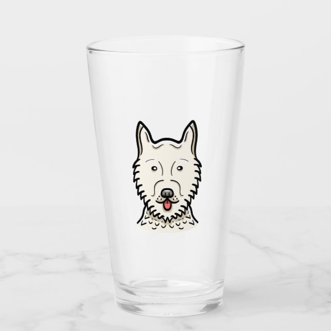 American Eskimo Dog Glas (Vorderseite)