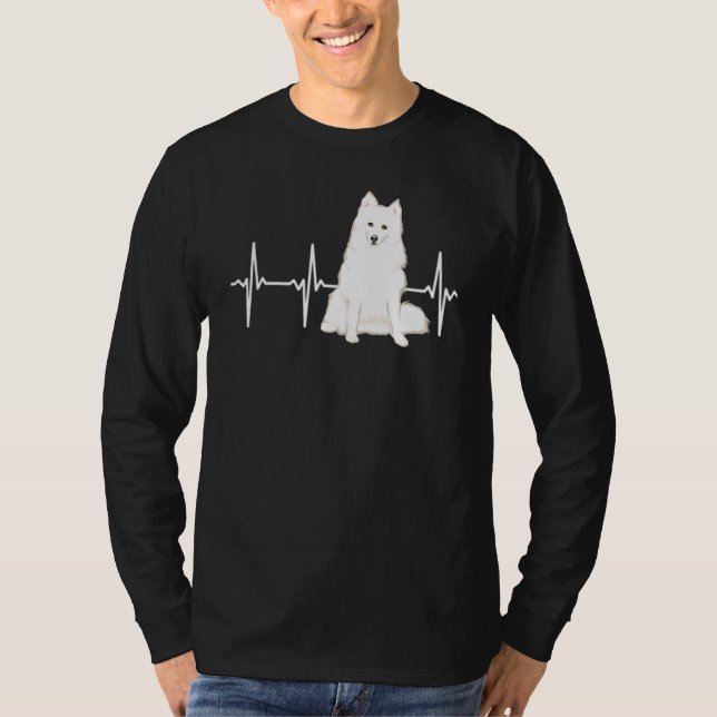 American Eskimo Dog Heartbeat Dog T-Shirt (Vorderseite)