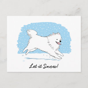 American Eskimo Dog Let it Snow Eskie Holiday Feiertagspostkarte