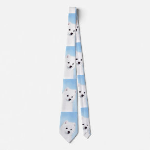 American Eskimo Dog Malerei - Originale Hunde Kuns Krawatte