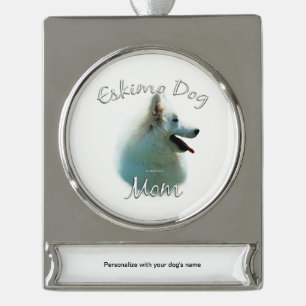 American Eskimo Dog Mama 2 Banner-Ornament Silber