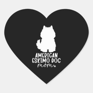 American Eskimo Dog Mama Herz-Aufkleber
