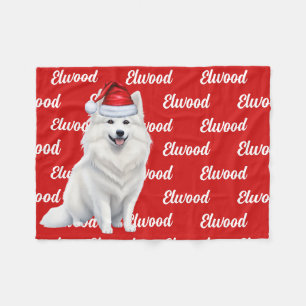 American Eskimo Dog Name Gemustert Weihnachten Fleecedecke