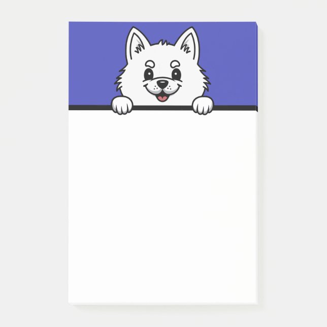 American Eskimo Dog Niedlich Puppy Dog Lover Gesch Post-it Klebezettel (Vorderseite)