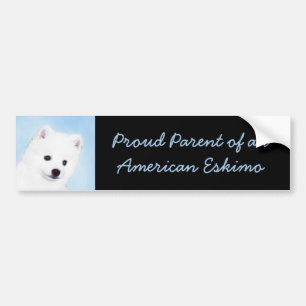 American Eskimo Dog Painting - Original Dog Art Autoaufkleber
