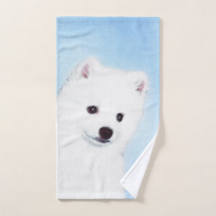 American Eskimo Dog Painting - Original Dog Art Badhandtuch Set