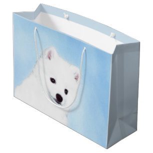 American Eskimo Dog Painting - Original Dog Art Große Geschenktüte