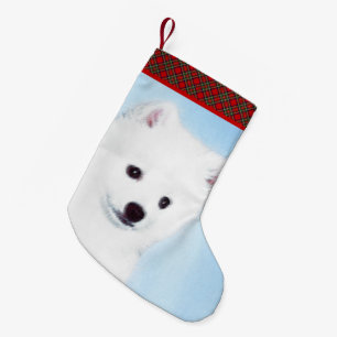 American Eskimo Dog Painting - Original Dog Art Kleiner Weihnachtsstrumpf