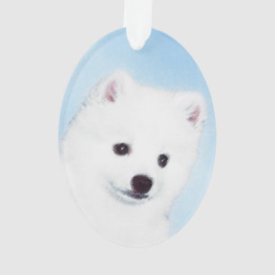 American Eskimo Dog Painting - Original Dog Art Ornament