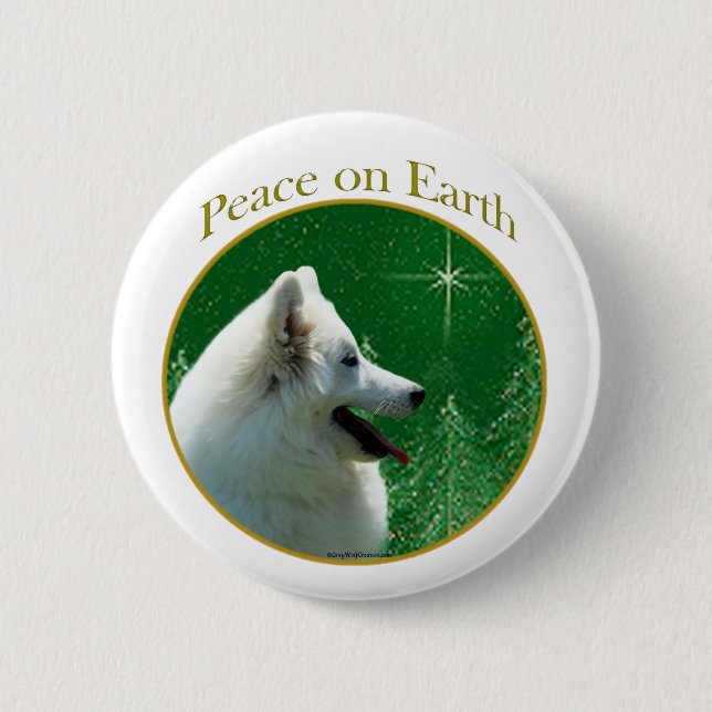 American Eskimo Dog Peace Button (Vorderseite)