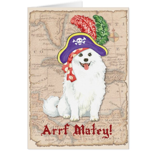 American Eskimo Dog Pirate Card (Vorne)
