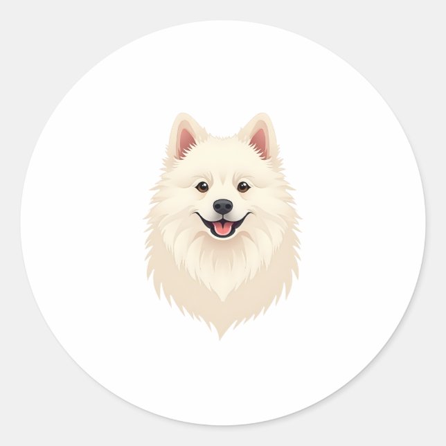 American Eskimo Dog Runder Aufkleber (Vorderseite)