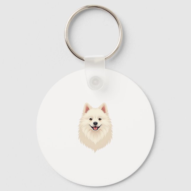 American Eskimo Dog Schlüsselanhänger (Vorderseite)