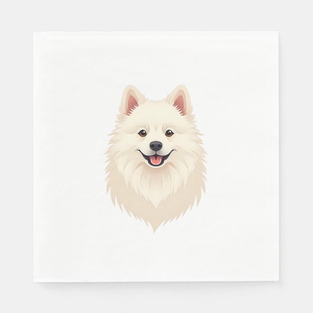 American Eskimo Dog Serviette (Vorderseite)